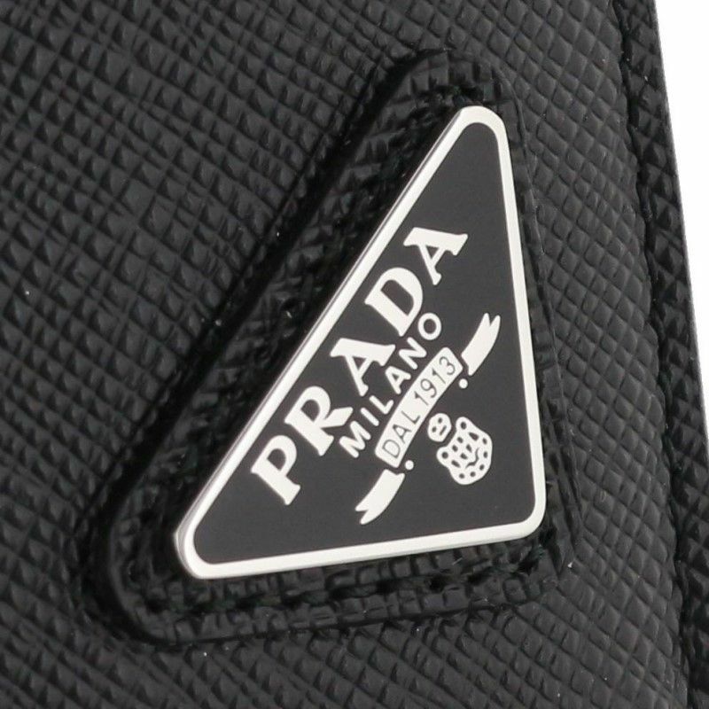 PRADA プラダ 二つ折り財布 メンズ SAFFIANO TRIANGOLO ブラック 2MC066 QHH F0002 NERO