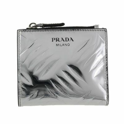 プラダ 二つ折り財布 レザー 2ML049 PRADA 財布 黒 コンパクトウォレット