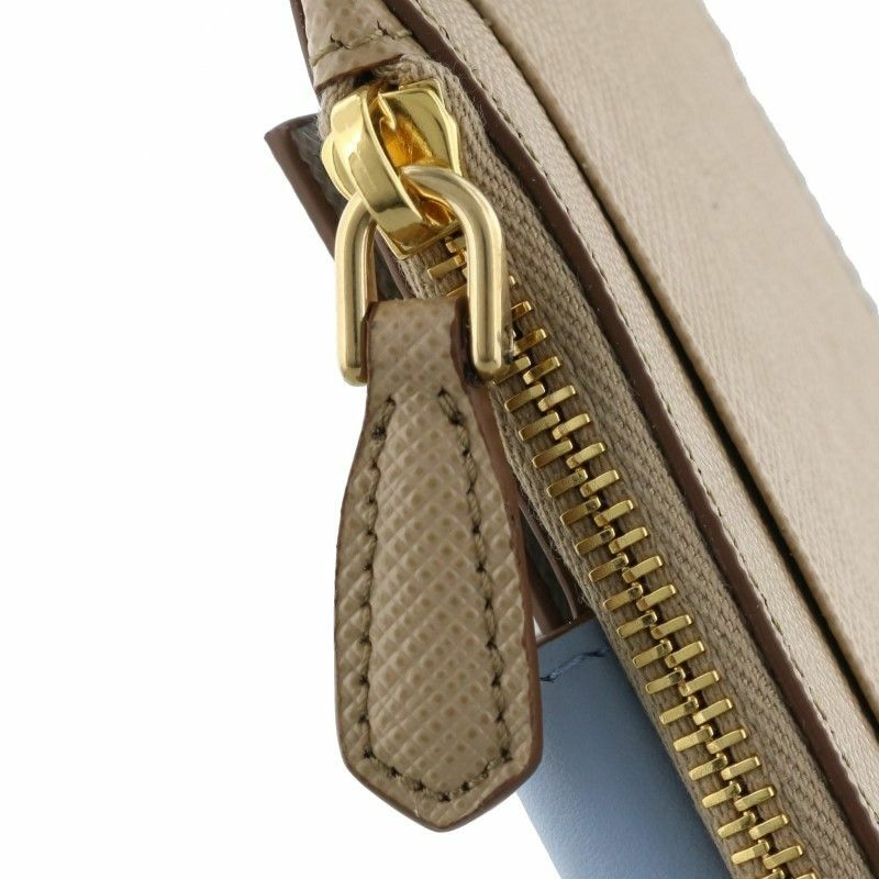 PRADA プラダ 財布 ブルー ホワイト ゴールド パスケース レディース プラダ PRADA カードケース レディース ブルー 1MC038 2DYG