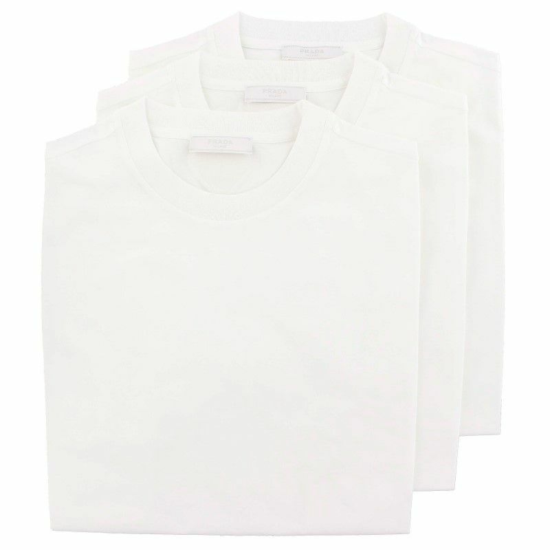 プラダ PRADA Tシャツ 3枚セット メンズ Mサイズ ホワイト UJM492 ILK S 181 F0009 BIANCO