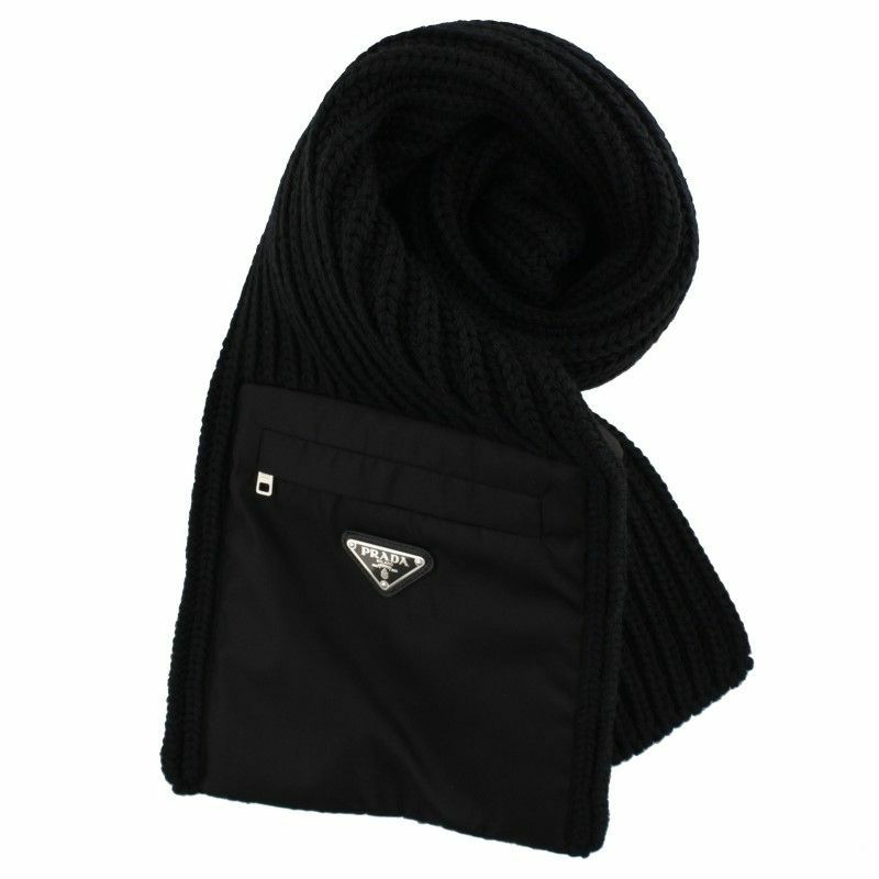 プラダ PRADA マフラー メンズ ブラック UMS354 1WTO S 202 F0002 NERO 