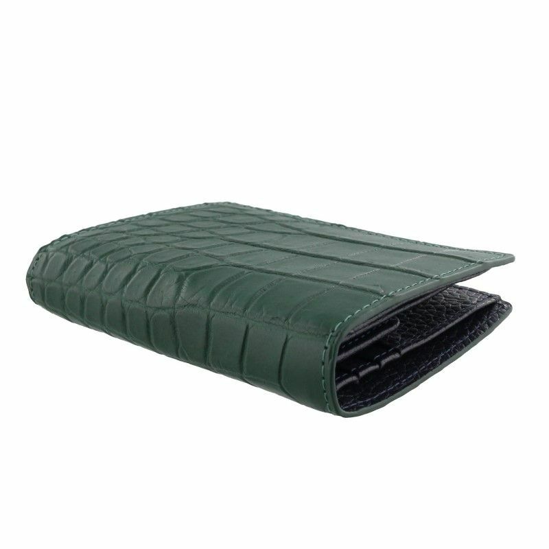 ロダニア RODANIA 二つ折り財布 レディース クロコダイル グリーン RDOC9902CGNNV CYPRUS/NAVY