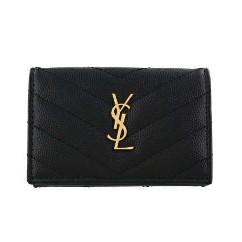 SAINT LAURENT PARIS サンローラン パリ 三つ折り財布 レディース ブラック 668274 BOWA1 1000 NOIR