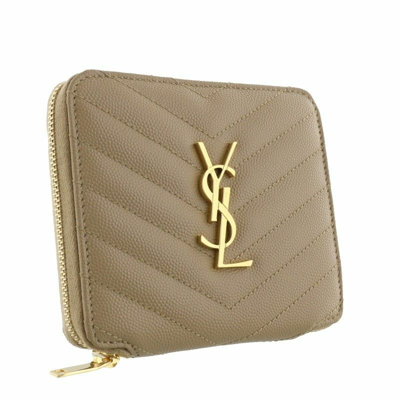 SAINT LAURENT サンローラン 二つ折り財布 レディース ロゴ 無地 