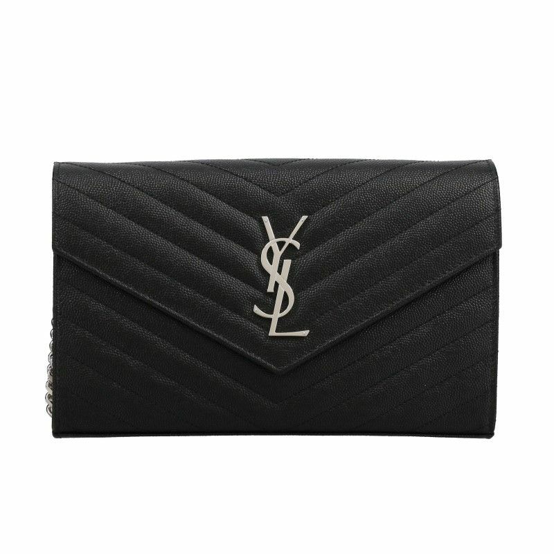 SAINT LAURENT PARIS サンローランパリ チェーンウォレット レディース ブラック 377828 BOW02 1000 NERO