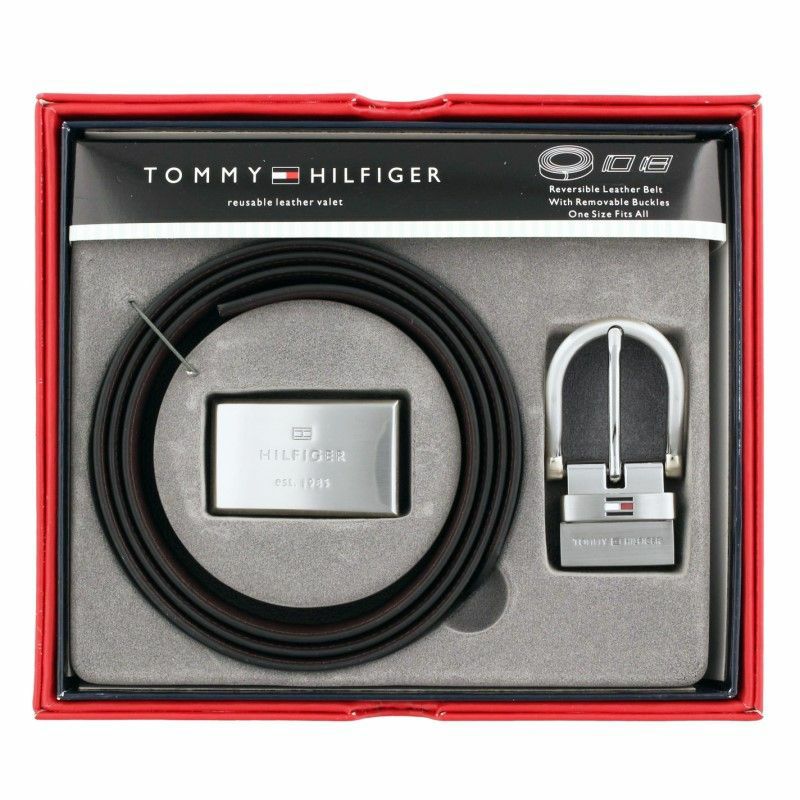 TOMMY HILFIGER トミーヒルフィガー ベルトセット メンズ ブラック/ダークブラウン 11TL08X012-014