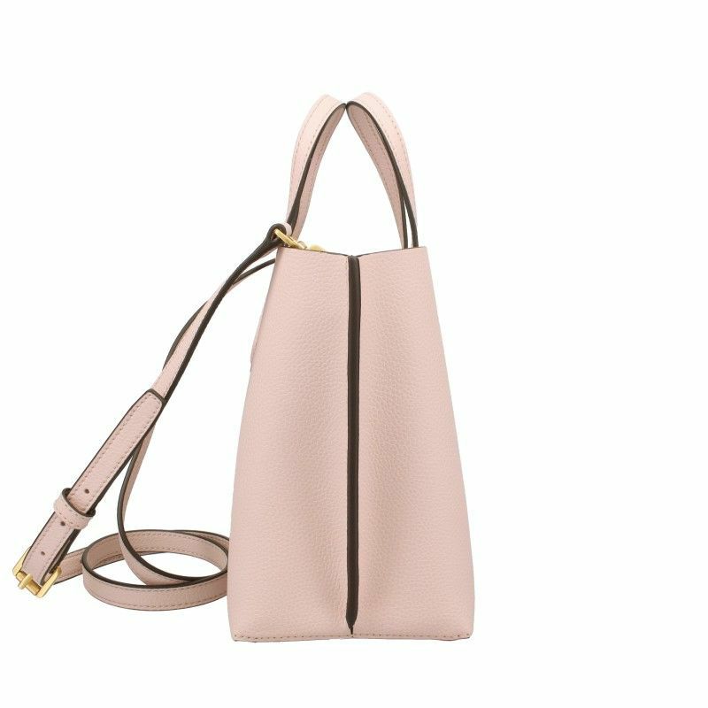 Tory Burch トートバッグ ストライプ ピンク TORY BURCH BLUSH LIGHT PINK GEO LOGO TOP ZIP TOTE WITH GOLD