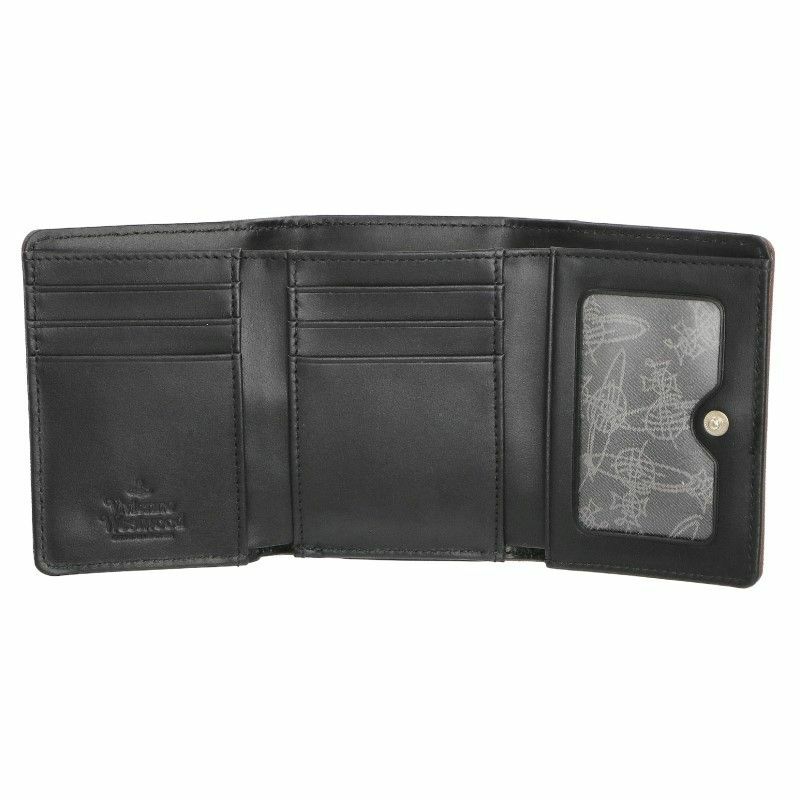 Vivienne Westwood ダークブラウン 三つ折り財布 ヴィヴィアンウエストウッド 三つ折り財布 サフィアーノ ミニ財布