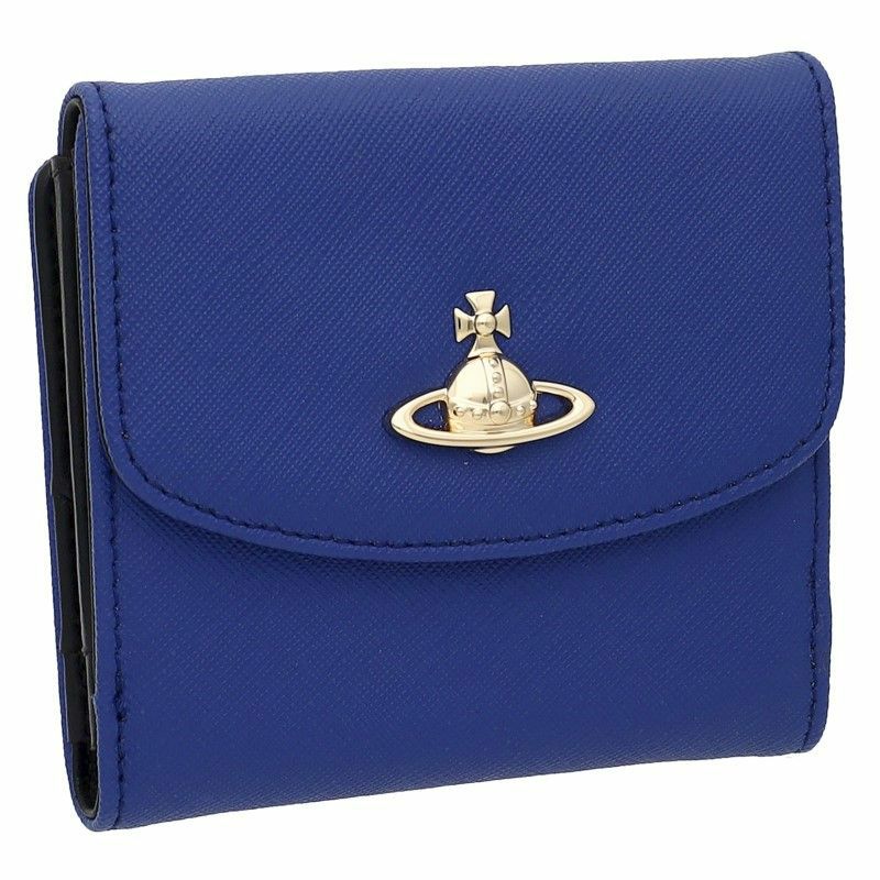 ヴィヴィアンウエストウッド Vivienne Westwood 二つ折り財布 レディース ブルー 51150003 SAFFIANO BLU