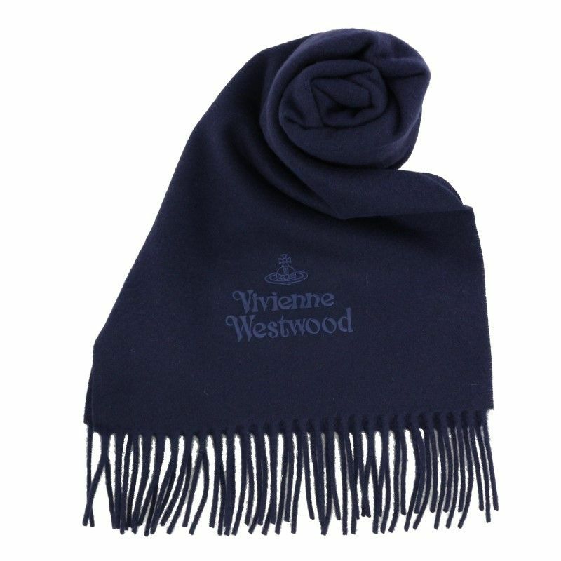 Vivienne Westwood ヴィヴィアンウエストウッド マフラー ネイビーブルー 81030007 W001Z K410 NAVY BLUE  | GINZA LoveLove（ラブラブ）