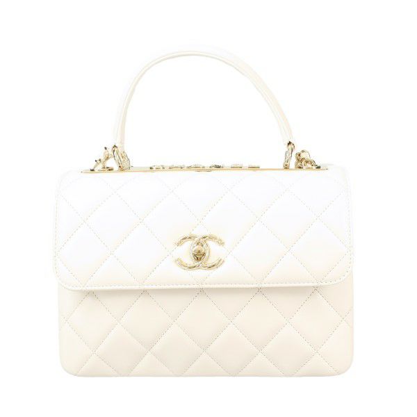 シャネル ハンドバッグ レディース トップハンドルフラップバッグ ホワイト CHANEL A92236 B08027 10601 ホワイト