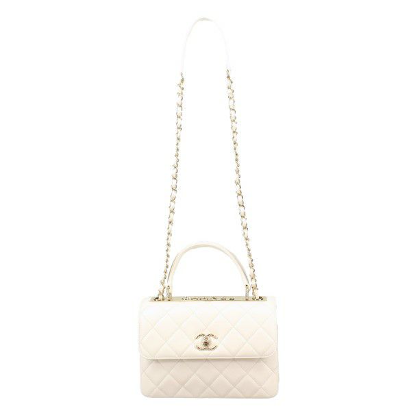 シャネル ハンドバッグ レディース トップハンドルフラップバッグ ホワイト CHANEL A92236 B08027 10601 ホワイト