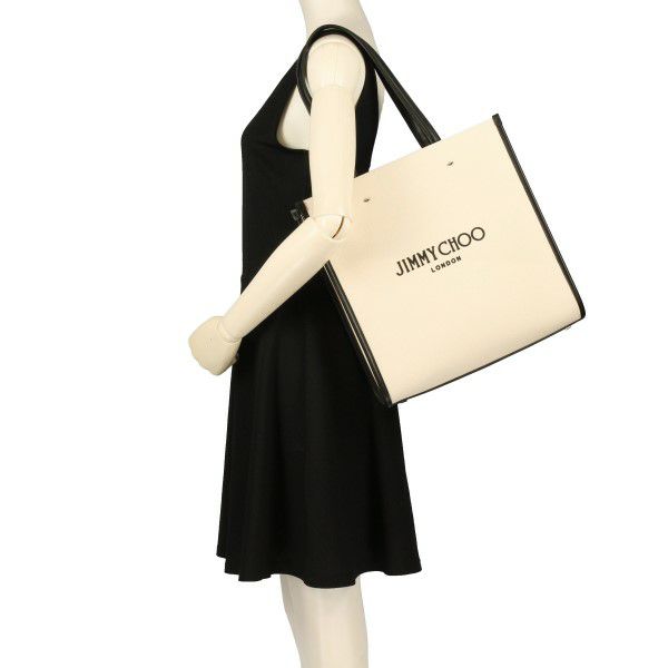 ジミーチュウ トートバッグ レディース N/S TOTE M ホワイト Jimmy Choo N/S TOTE M  NATURAL/BLACK/SILVER | GINZA LoveLove（ラブラブ）