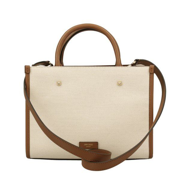 ジミーチュウ トートバッグ レディース VARENNE S TOTE ホワイト Jimmy Choo VARENNE LJJ NATURAL/MARL GREY/DARK TAN/LIGHTGOLD
