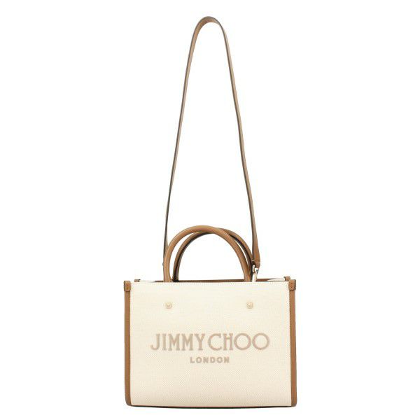 ジミーチュウ トートバッグ レディース VARENNE S TOTE ホワイト Jimmy Choo VARENNE LJJ NATURAL/MARL GREY/DARK TAN/LIGHTGOLD