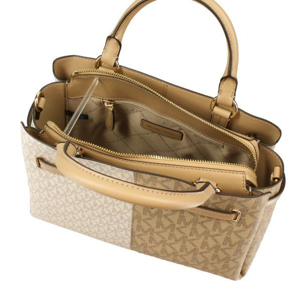 マイケルコース トートバッグ レディース Reed ベルテッド サッチェル ラージ ベージュ MICHAEL KORS 35F3G6RS3B  CAMEL MULTI