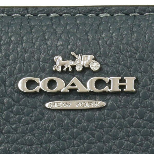 コーチ アウトレット 二つ折り財布 レディース スナップ ウォレット ブルー COACH C2862 SV/DE ブルー/デニム