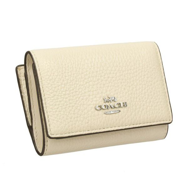 コーチ アウトレット 三つ折り財布 レディース スムース レザー マイクロ ウォレット ホワイト COACH CM238 SV/HA チョーク