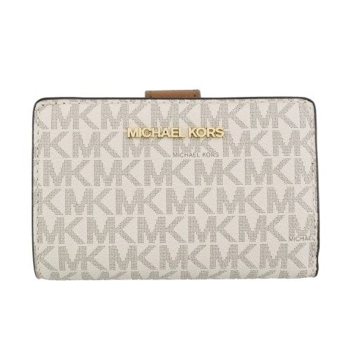 マイケルコース 二つ折り財布 レディース JET SET TRAVEL ホワイト MICHAEL KORS 35F8GTVF2B バニラ