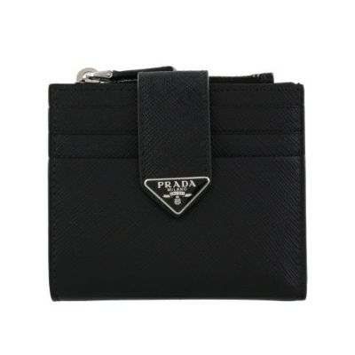 プラダ 二つ折り財布 メンズ SAFFIANO TRIANGOLO ブラック PRADA 2MO738 QHH F0002 NERO | GINZA  LoveLove（ラブラブ）