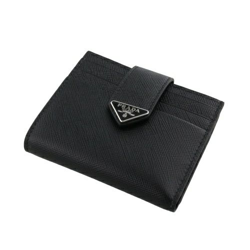 プラダ 二つ折り財布 メンズ SAFFIANO TAB ブラック PRADA 2MC066 2DYG  