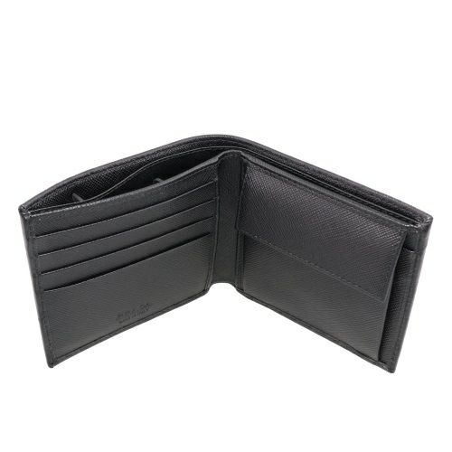 プラダ 二つ折り財布 メンズ SAFFIANO TRIANGOLO ブラック PRADA  