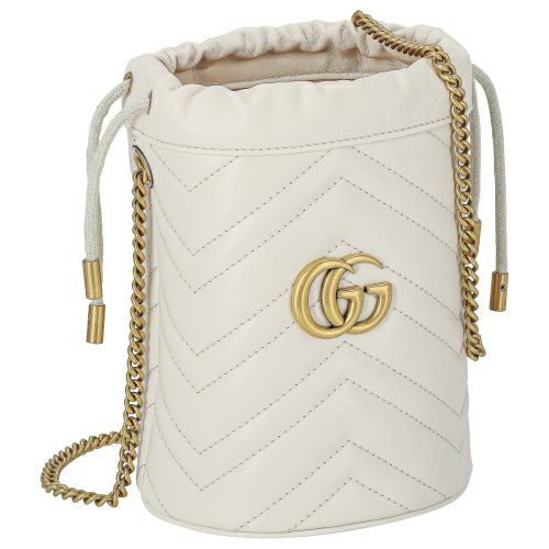 【最安値挑戦】 GUCCI GGマーモント チェーンショルダー トートバッグ ホワイト バッグ