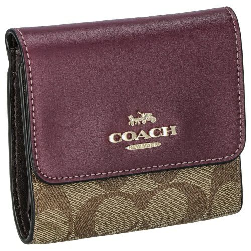 コーチ アウトレット 三つ折り財布 レディース カラーブロック シグネチャー パープル COACH OUTLET CE930 IMRSF カーキ