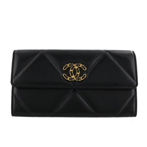 シャネル 長財布 レディース CHANEL 19 ロング フラップ ウォレット ブラック CHANEL AP0955 B04852 94305