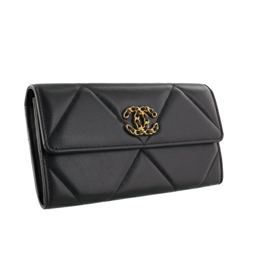 シャネル 長財布 レディース CHANEL 19 ロング フラップ ウォレット ブラック CHANEL AP0955 B04852 94305
