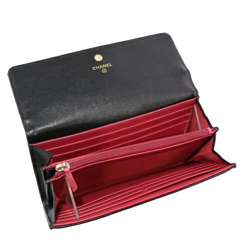 超美品！即♡CHANEL 19 マトラッセ☆ロングフラップウォレット 長財布
