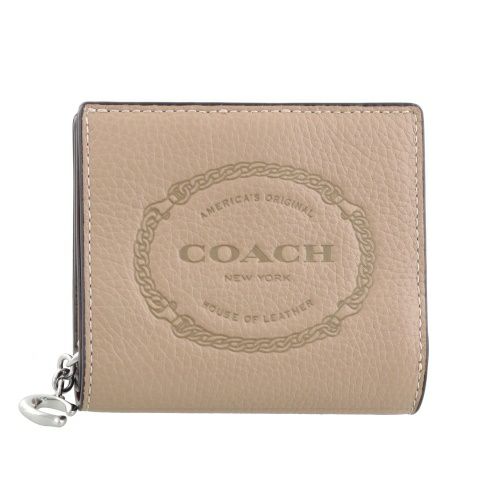 コーチ アウトレット 二つ折り財布 レディース ヘリテージ C チャーム ベージュ COACH OUTLET CM216 SV/TP トープ