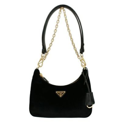 プラダ ショルダーバッグ レディース ベルベット ミニバッグ ブラック PRADA 1BC204 V JOO 2CXG F0002 NERO