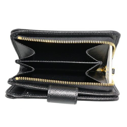 プラダ 二つ折り財布 レディース SAFFIANO TRIANGOLO ブラック PRADA 1ML018 QHH F0002 NERO