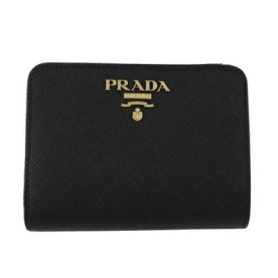 美品✨】PRADA プラダ コンパクトウォレット 二つ折り財布 nero