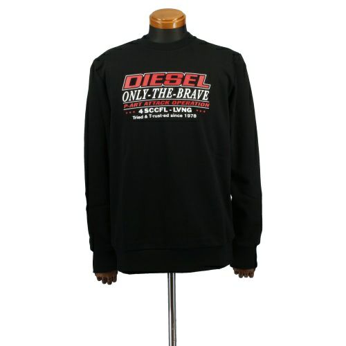 DIESEL Dロゴ　スウェット　長袖　ブラック　ディーゼル ディーゼル DIESEL ロゴプリントスウェット （BLACK
