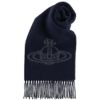 ヴィヴィアンウエストウッド マフラー メンズ レディース オーブ ロゴ ネイビー Vivienne Westwood 81030006 W00QL K410 NAVY BLUE