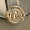 マイケルコース 二つ折り財布 レディース カルメン ミディアム フラップ ビルフォールド ウォレット ゴールド MICHAEL KORS 35F3GNMF8M PALE GOLD