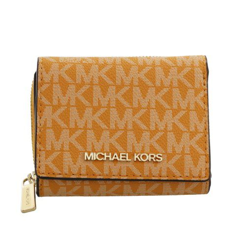 新品☆MICHAEL 素晴らしき KORS イエロー シグネチャー レザー 折り財布