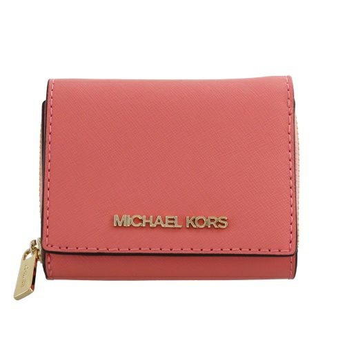 マイケルコース 三つ折り財布 レディース JET SET TRAVEL ジップアラウンドウォレット スモール ピンク MICHAEL KORS 35H9GTVZ5L GRAPEFRUITE