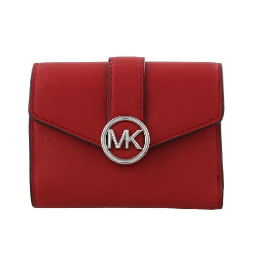 マイケルコース 三つ折り財布 レディース カルメン ノン レザー ヴィーガン レッド MICHAEL KORS 35T2SNMF6L BRIGHT  RED | GINZA LoveLove（ラブラブ）