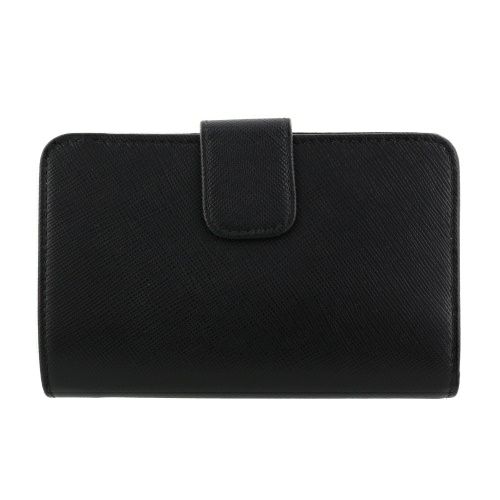 プラダ 二つ折り財布 レディース SAFFIANO METAL ORO サフィアーノメタル オロ ブラック PRADA 1ML225 QHH F0002 NERO