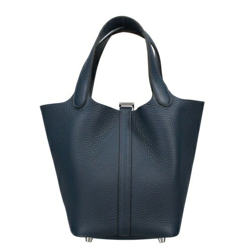 エルメス ピコタン・ロック18 PM ブルードゥ・プルス トリヨンクレマンス シルバー金具 B刻印 HERMES Picotin PM