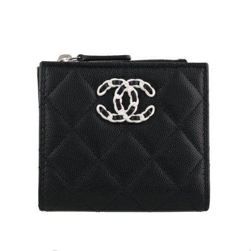 シャネル 二つ折り財布 レディース ブラック CHANEL AP3722 B14928 