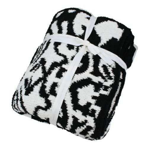 新品 カシウェア kashwere ブランケット ダマスク ブラック/クリーム