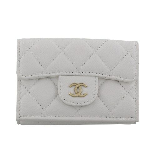 シャネル 三つ折り財布 レディース ホワイト CHANEL AP0230 B10583 10601