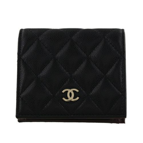 シャネル 二つ折り財布 レディース ブラック CHANEL AP3178 B10583 C3906