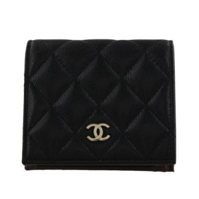 シャネル 三つ折り財布 レディース クラシック スモール フラップ ウォレット ブラック CHANEL AP0231 Y01588 C3906  ブラック | GINZA LoveLove（ラブラブ）