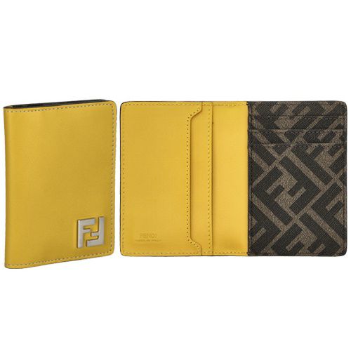 フェンディ FENDI 財布 長財布 メンズ ブラック×グレー×イエロー