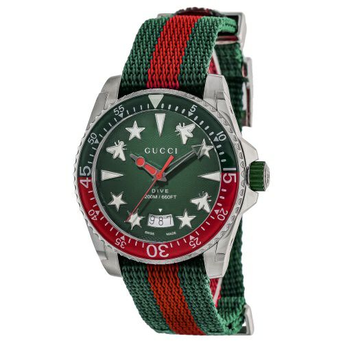 グッチ 腕時計 メンズ グリーン Dive GUCCI YA136339